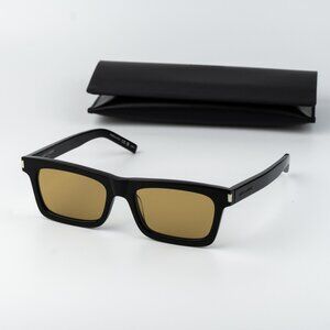 Saint Laurent Sunglasses Black Yellow Rectangle SL461 BETTY 008 NEW AUTHENTIC